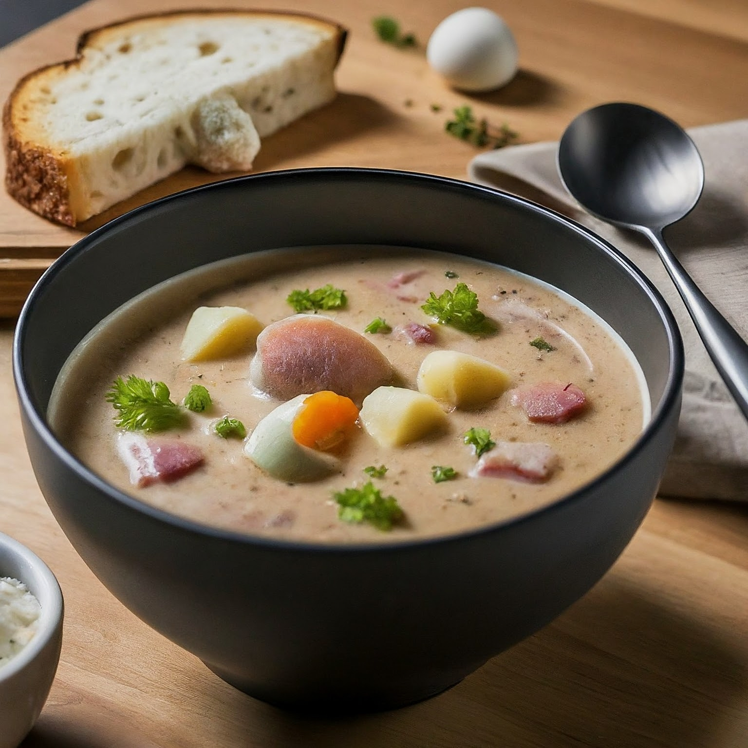 Polnischer-Zurek-Sauerteigsuppe Polnischer Żurek (Sauerteigsuppe)
