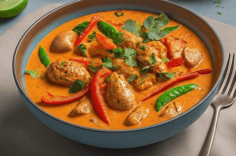 Rotes Thai Curry mit Hähnchen