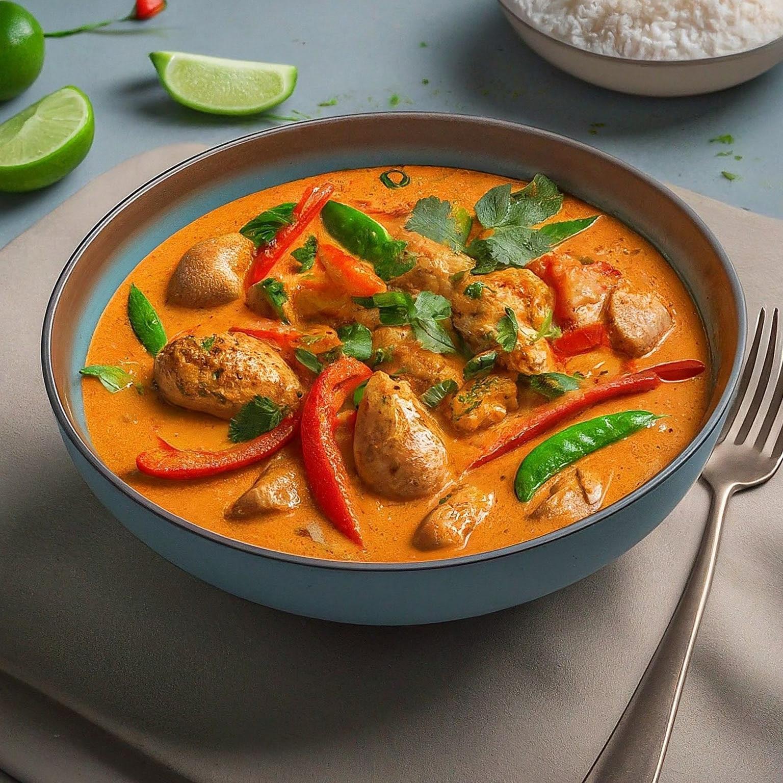 Rotes-Thai-Curry-mit-Haehnchen Rotes Thai Curry mit Hähnchen
