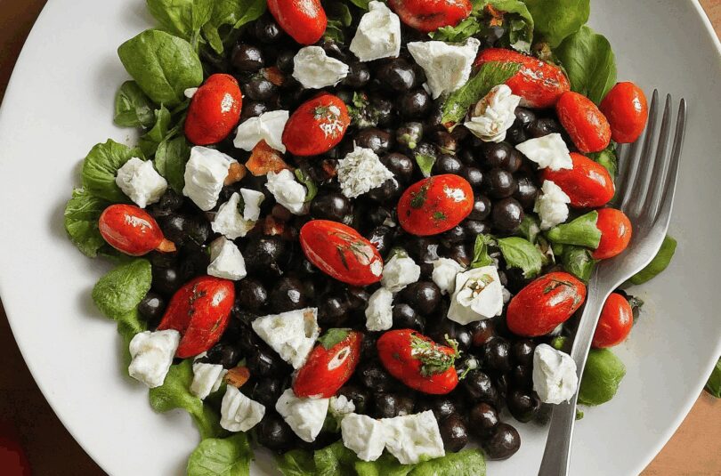 Salat mit Kichererbsen und Feta – Kichererbsensalat mit getrockneten Tomaten und Feta