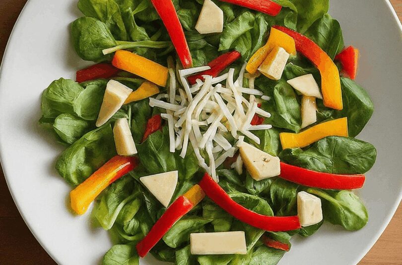 Salatsorten – Drei Salatsorten Mit Paprika Und Käse