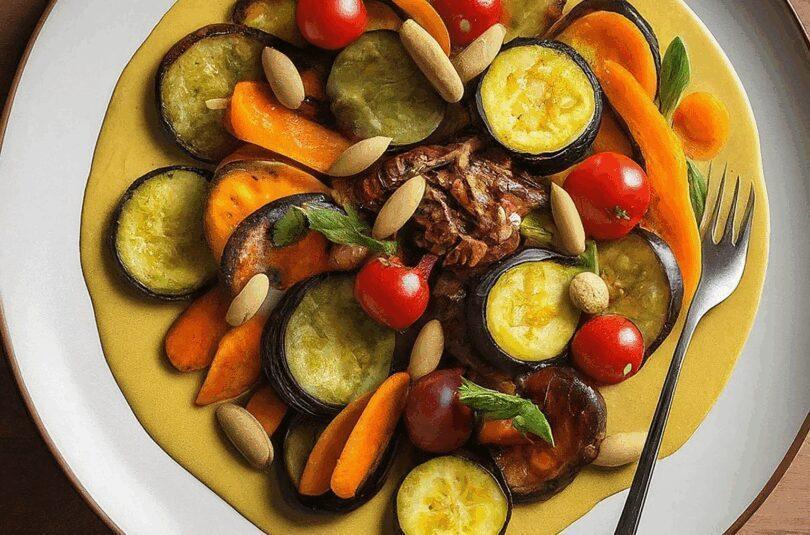 Schnelle Gemüsepfanne mit Erdnuss-Sauce