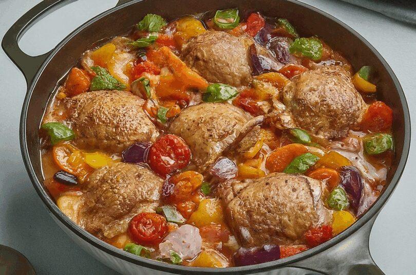 Schnelle Gemüsepfanne mit Hähnchen