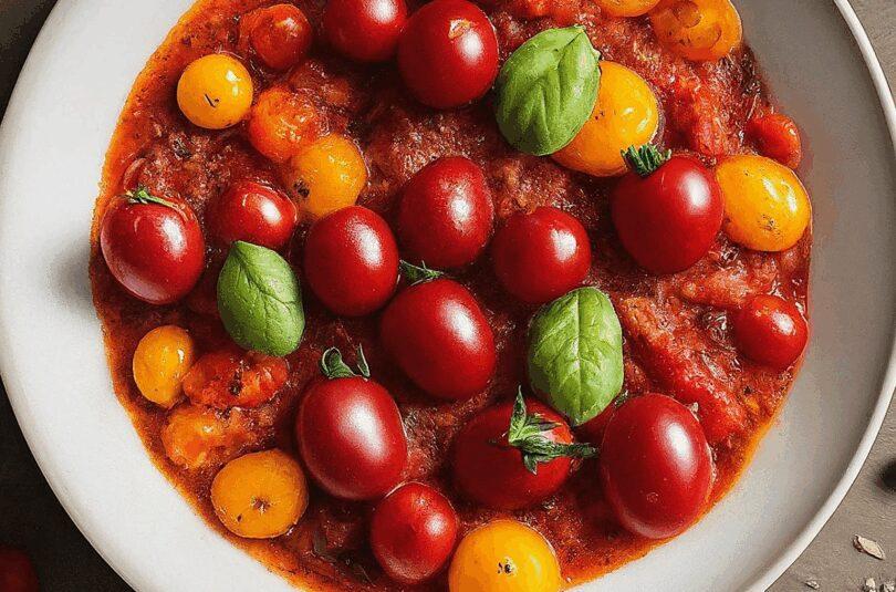 Sizilianische Tomatensosse mit sonnengereiften Tomaten