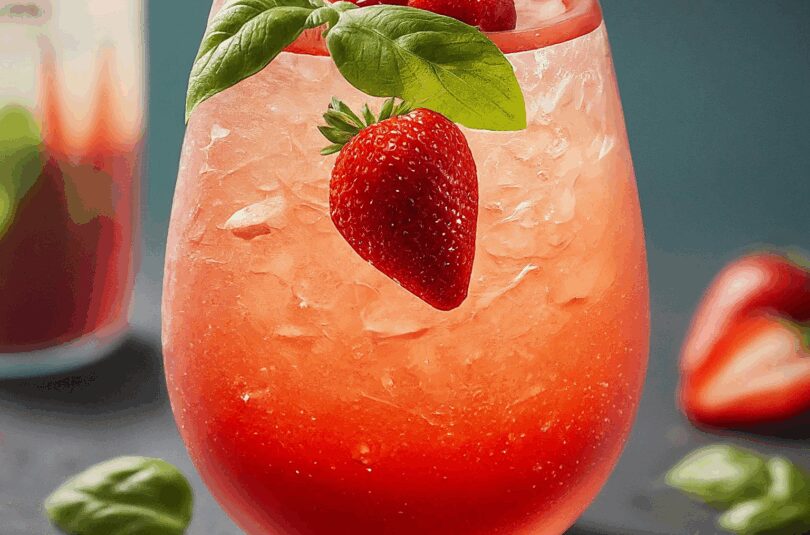 Sommercocktail – Erdbeer-Basilikum-Erfrischung