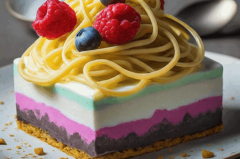 Spaghetti-Eis-Kuchen-–-Spaghettieis-Blechkuchen Spaghetti Eis Kuchen – Spaghettieis Blechkuchen