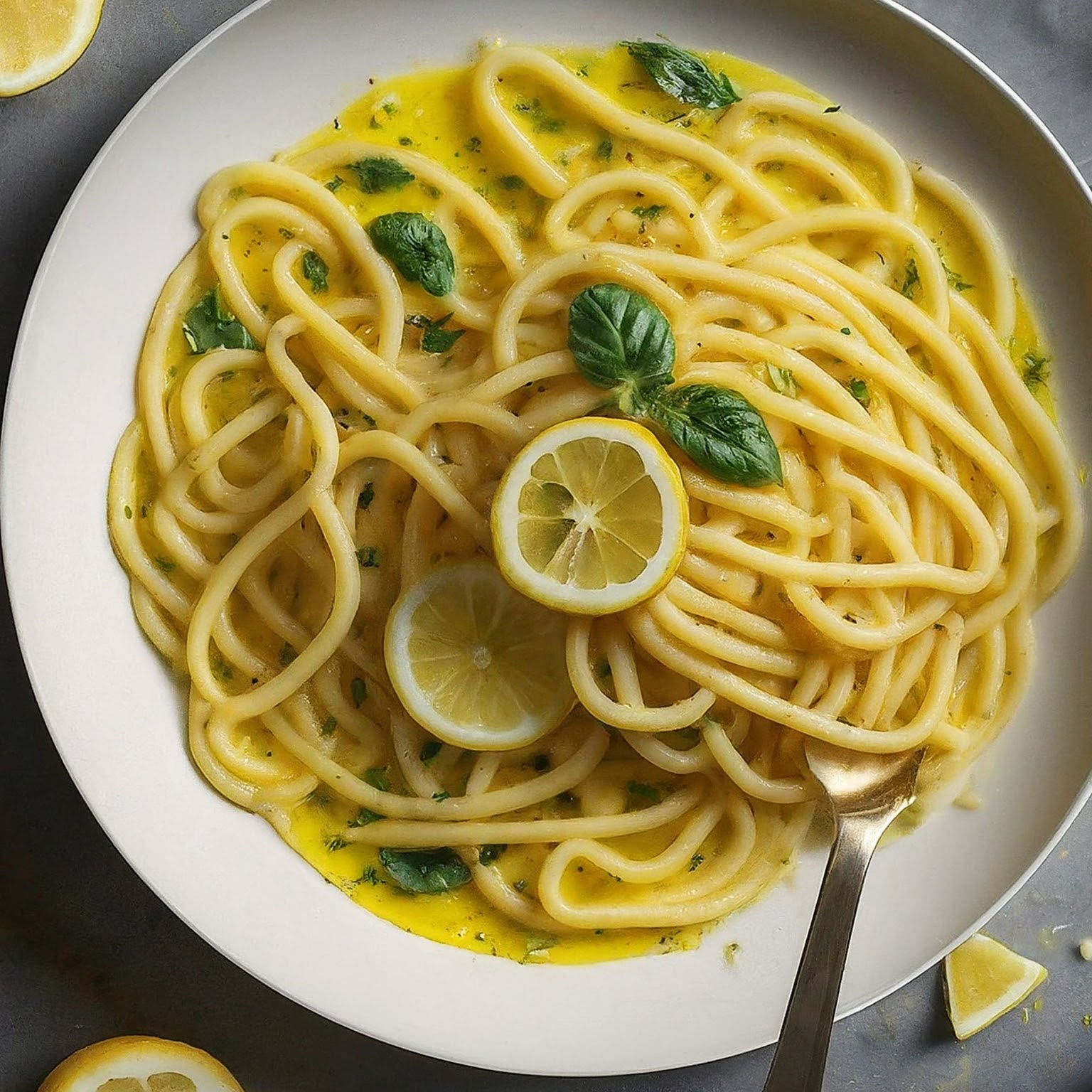 Spaghetti-mit-Zitronensauce Spaghetti mit Zitronensauce