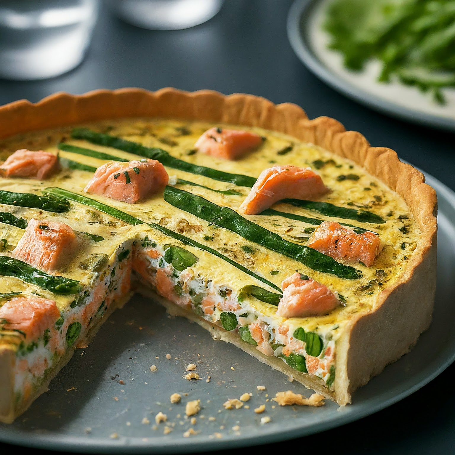 Spargelquiche-mit-Lachs Spargelquiche mit Lachs