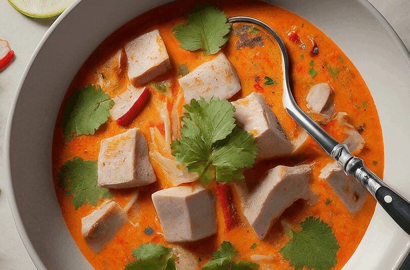 Thailändische Kokossuppe mit Huhn