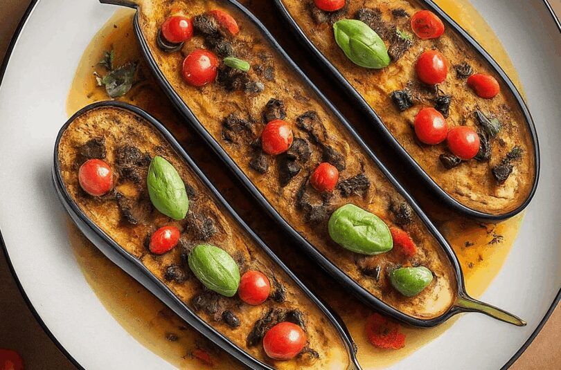 Überbackene Aubergine