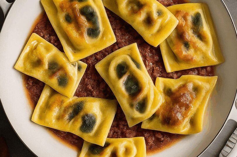 Überbackene Maultaschen im Backofen