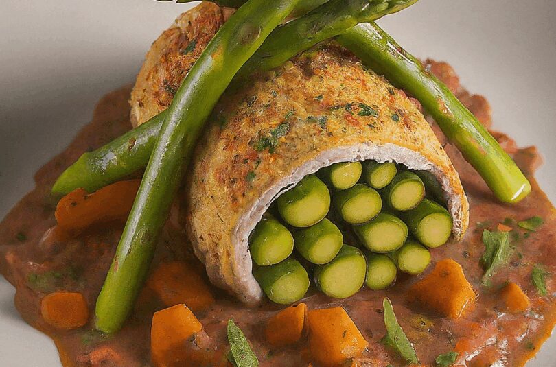 Ueberbackene-Spargel-Schinken-Rollen Überbackene Spargel Schinken Rollen