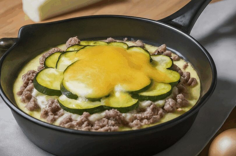 Überbackene Zucchini mit Hackfleisch und Käse