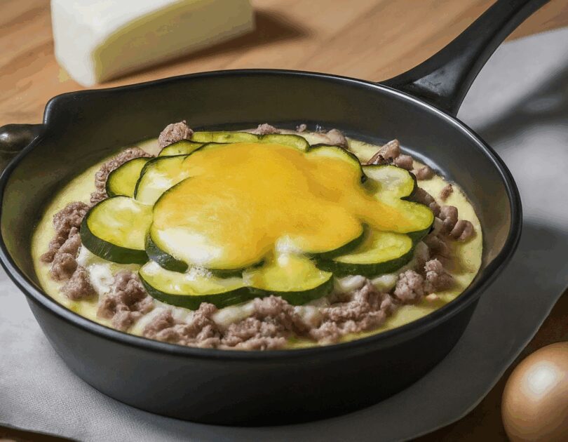 Überbackene Zucchini mit Hackfleisch und Käse