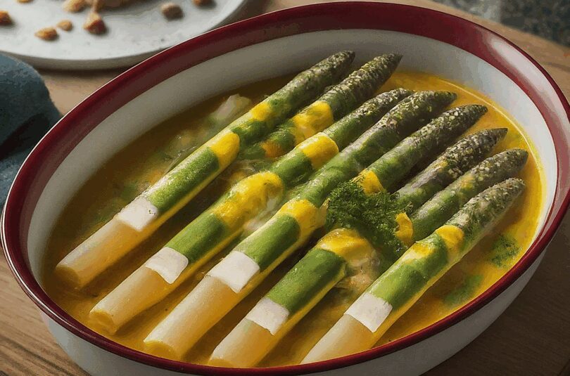 Überbackener Spargel im Ofen