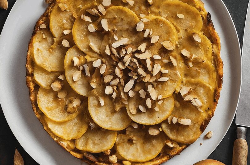 Unsichtbarer-Apfelkuchen-–-Gateau-Invisible-Aux-Pommes-mit-Salzkaramell-und-Mandeln Unsichtbarer Apfelkuchen – Gateau Invisible Aux Pommes mit Salzkaramell und Mandeln