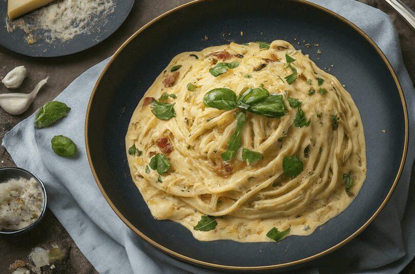 Vegetarische Spaghetti Carbonara Alla Donna Giulia