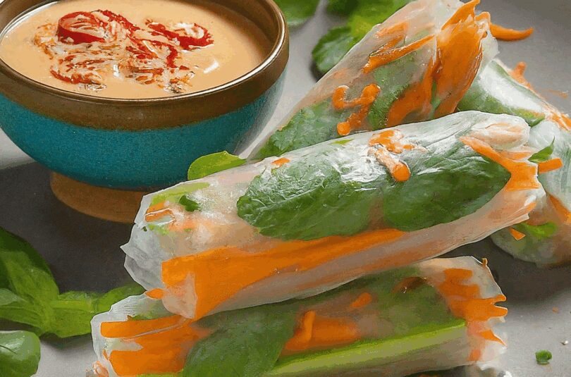 Vietnamesische-Fruehlingsrollen-mit-Dip Vietnamesische Frühlingsrollen mit Dip