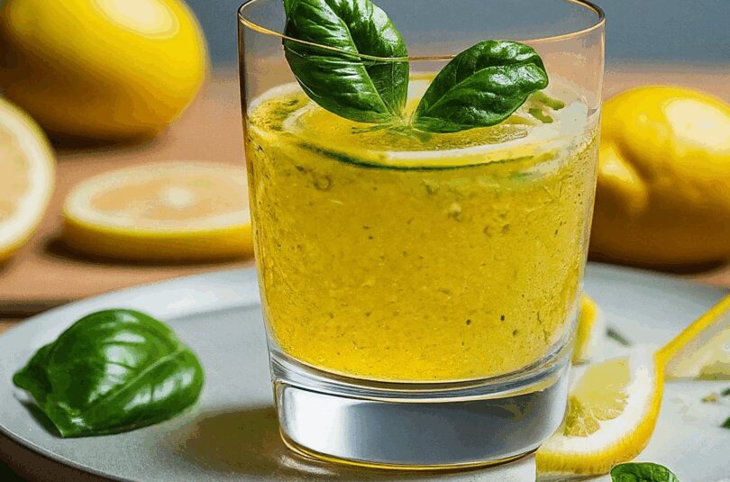 Wasser mit Zitrone – Zitronen Basilikum Wasser