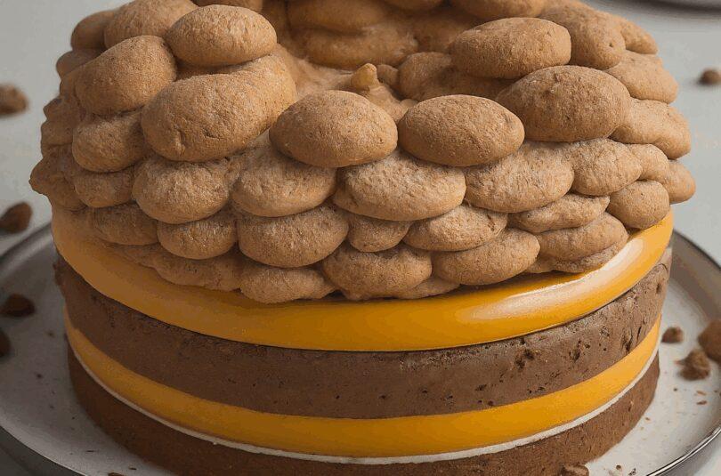 Windbeuteltorte mit Biskuitboden