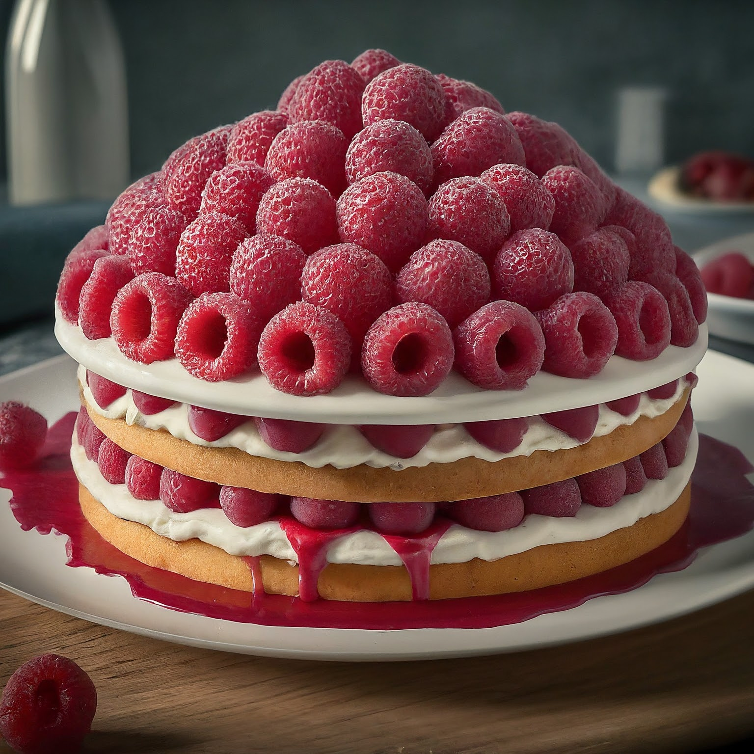 Windbeuteltorte-mit-Himbeeren Windbeuteltorte mit Himbeeren