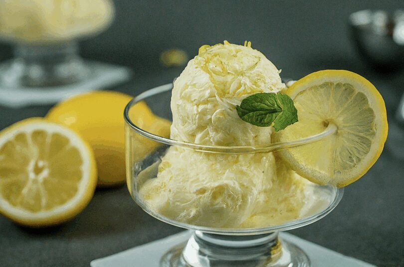 Zitroneneis Eismaschine – Cremiges Joghurt Zitronen Eis