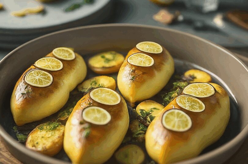 Zitronenhaehnchen-mit-Kartoffeln-im-Backofen-–-Koestliches-Zitronenhaehnchen Zitronenhähnchen mit Kartoffeln im Backofen – Köstliches Zitronenhähnchen