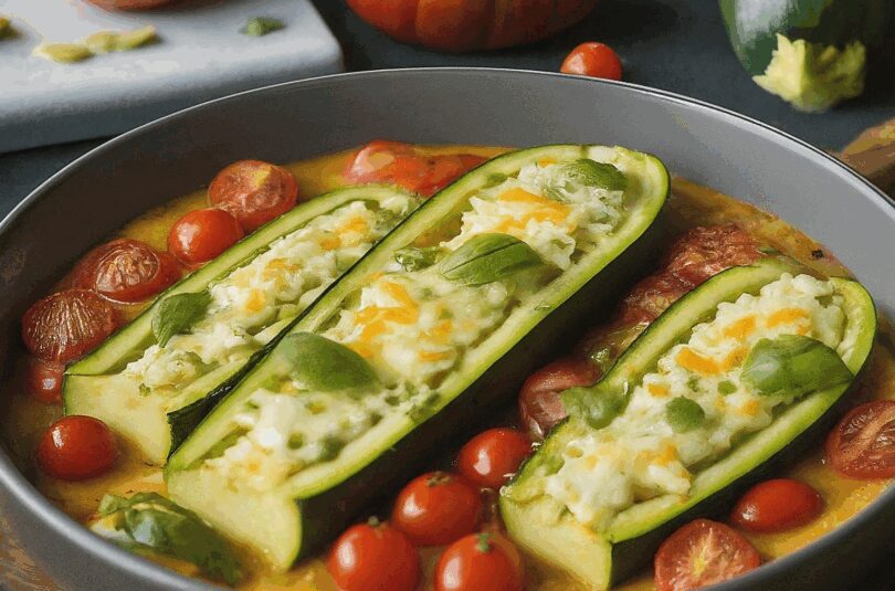Zucchini Überbacken mit Käse und Tomaten