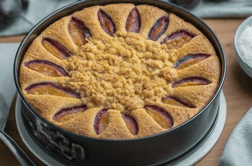 Zwetschgenkuchen Hefeteig Springform – Oma Friedchens Pflaumenhefekuchen Mit Butterstreuseln